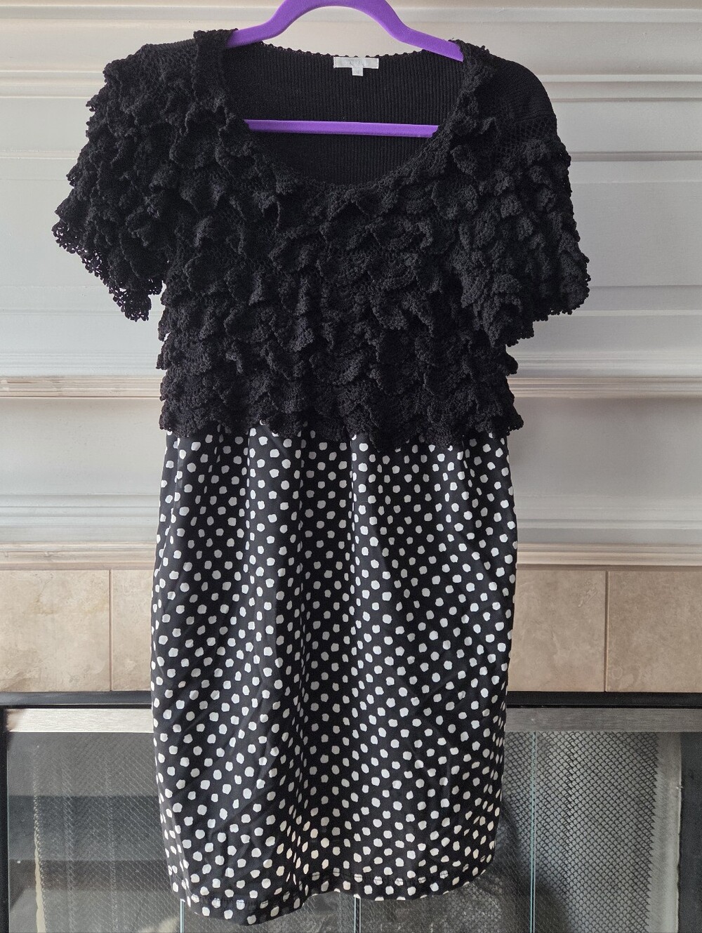 Japanese Black Lace Polka Dot Dress Size Small Kawaii Goth